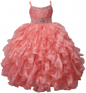 GIRLS RUFFLE DRESSES (CORAL) 0515740